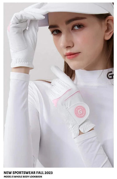 Golfist 1 Pair Golf Gloves For Women Left Hand Right Hand Gloves Ladies Breathable Soft Leather Mittens Anti Slip Sports Aids