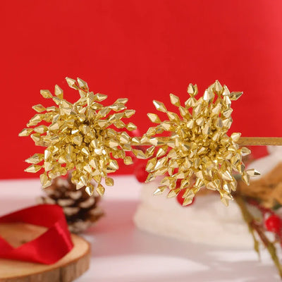 Statement Metal Flower Tassel Earrings Women Party Accessories 2025 Temperament Geometric Beaded Stud Earrings Christmas Jewelry