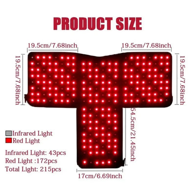 Red Light Therapy Hat with Controller 660&850 nm Red& Infrared Light For Prevent hair Loss Hair Regrowth Cap，Neck&Back, pad Wrap