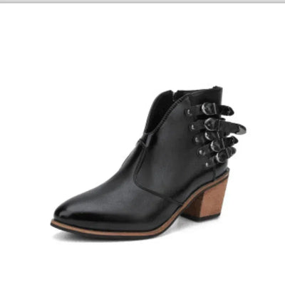 Women Fashion Boots Female Waterproof Short Boots High Heels Slip on Unisex Ankle Winter Boots Plus Size 43 Botas Femininas 2024