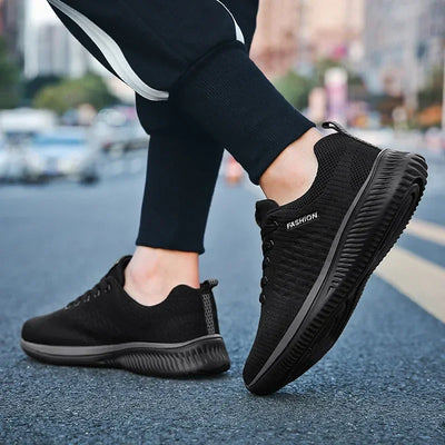 Athletic Shoes for Men Shoes Sneakers Black Casual Comfortable Knit Sneakers Breathable Athletic Running Walking Gym Shoes Men