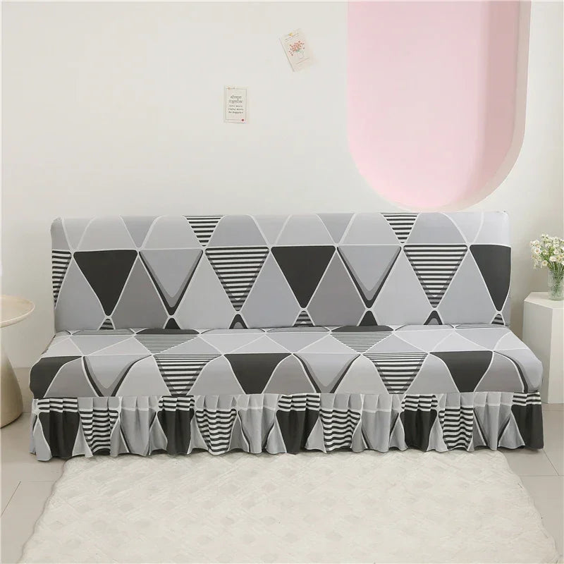 Print Armless Sofa Bed Cover Without Armrest Elastic Folding Furniture home Decoration Bench Cover