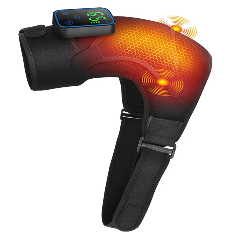 A01V-Portable Heated Massage Shoulder Pad Smart Touchscreen Massage Shoulder Pad Heating Shoulder Pad Heated Shoulder Brace