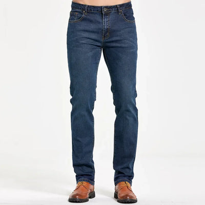 Men's Classic Slim Fit Straight Jeans Casual Stretch Denim Pants Fashion Blue Trousers