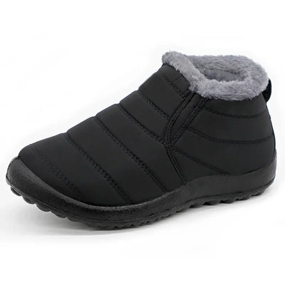 Snow Waterproof Boots Men Platform Shoes For Men Slip On Warm Fur Ankle Boots Men's Winter Shoes Plush Footwear Work Shoes