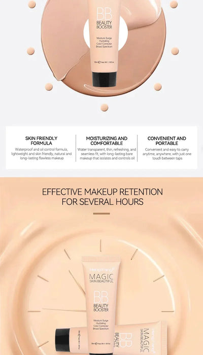 BB Cream Natural Nude Finish — Hydrating, Oil-Control, Long-Lasting Foundation