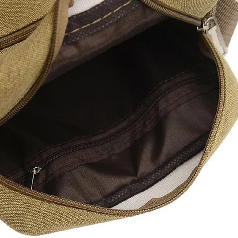 Men's Fashion Canvas Small Bag Casual Men Mini Handbags Male Crossbody Shoulder Messenger Bags For Men Business Sidebag
