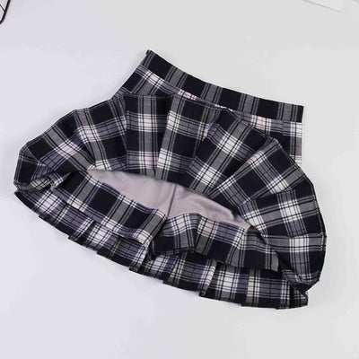 2023 Women A- line Skirt Red Plaid Skirt korean harajuku plaid skirt Spring and Autumn New Pleated High Waist Skirt
