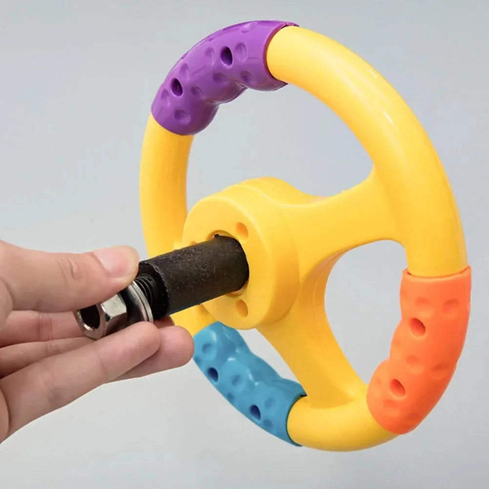 Durable Kids Toy Car Steering Wheel For Bumper Car Multicolor Universal With Screws Plastic Handle Gift Vocal Toys Electronic