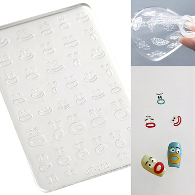 Geometric Bowknot Grid Lace Flora Edge Nail Art Silicone Carving Mold Mould Star Daisy Flower Charms Bow Tie Snowflake Template