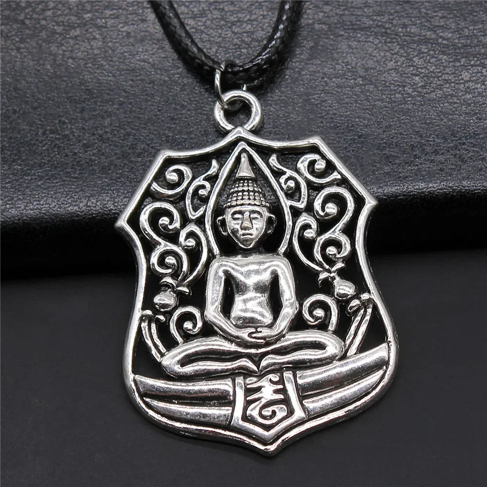 Religious Necklace Buddhist Buddha Statue God Buddha Necklace Charm Buddhist Meditation Hinduism Zazen Necklace