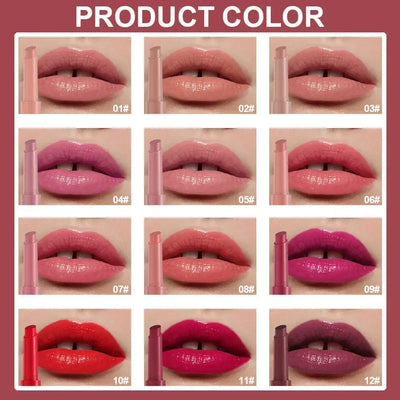 Solid Lipstick Long-lasting Easy Color Lip Stain Moisturizing Lip Gloss Pearl Mirror Lipgloss Tint Sexy Red Lipstick Makeup