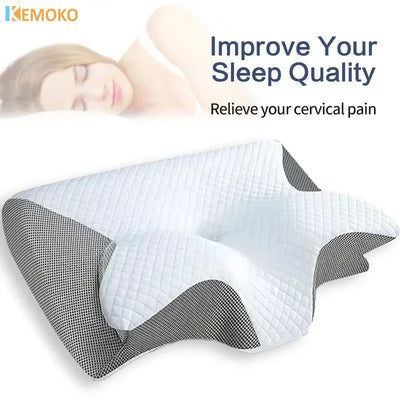 Butterfly Shaped Memory Foam Pillow Relaxing Cervical Slow Rebound Neck Contour Orthopedic Pillow Pain Relief Sleeping Pillows
