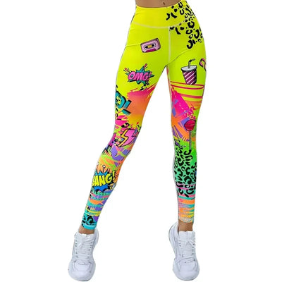 Fashion Printed High Elastic Yoga  Leggings
