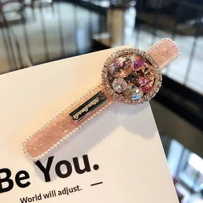 Korean Exquisite Hairpin Fashion Jewelry Bling Crystal Rhinestone Hair Clips for Women Girls Metal Headpiece Hair Accessories