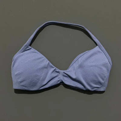 HISTELLO Impact Strappy Bra Gym Top Women High Support Thin Strap Halter Sports Seamless Bras Scrunch Push-up Workout Yoga Tanks