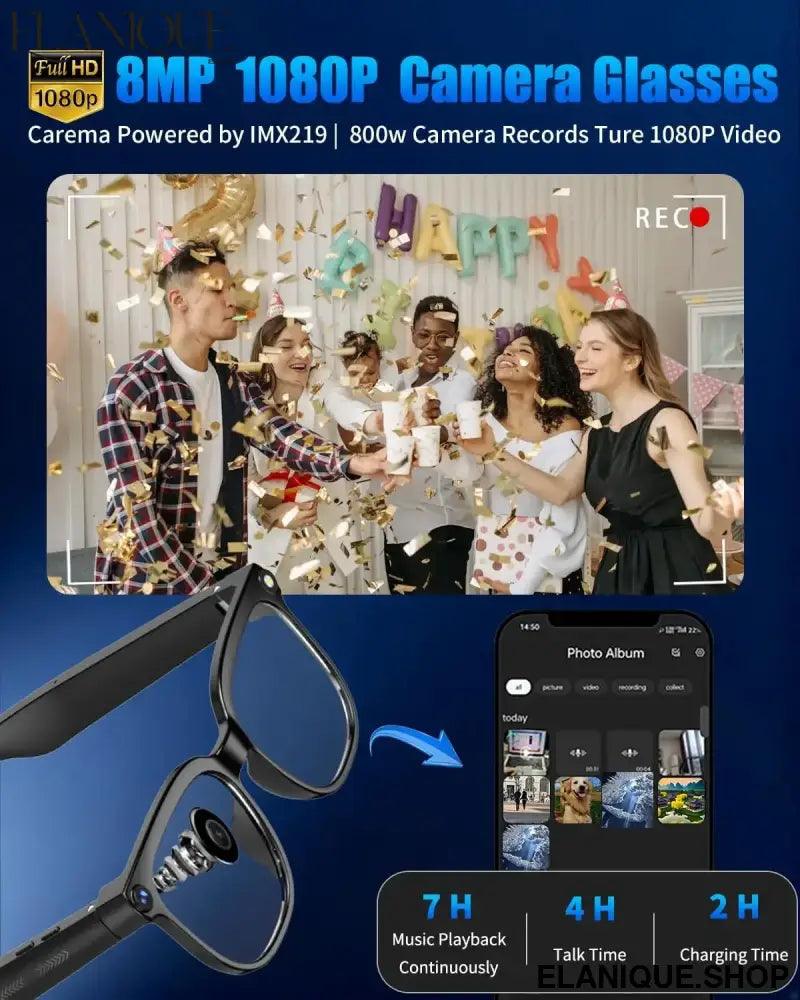 AI Smart Glasses 4K Camera – 150+ Language Translation & Voice AI ...