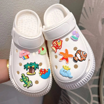 Cartoon Clogs charms DIY shoe buckle Summer beach cute shoes flower  Detachable For Clogs Decorations Children gift