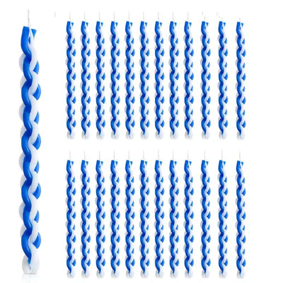 2PACK Havdalah Candle Blue and White Braided Jewish Largest Candle Smokeless Lighting Shabbat Candles for Saturday Night