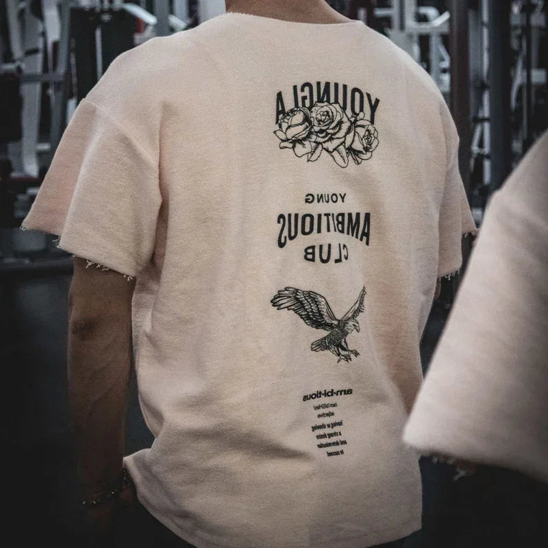 YA New style Oversized T-Shirt Fashion Trend Casual Men's Clothing Summer Loose Cotton Round Neck Print Plus Size Short Sleeves