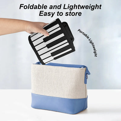 88 Key Portable Piano Handroll Electronic Piano Environmental Silicone Foldable Piano Home Practice for Travel Beginners