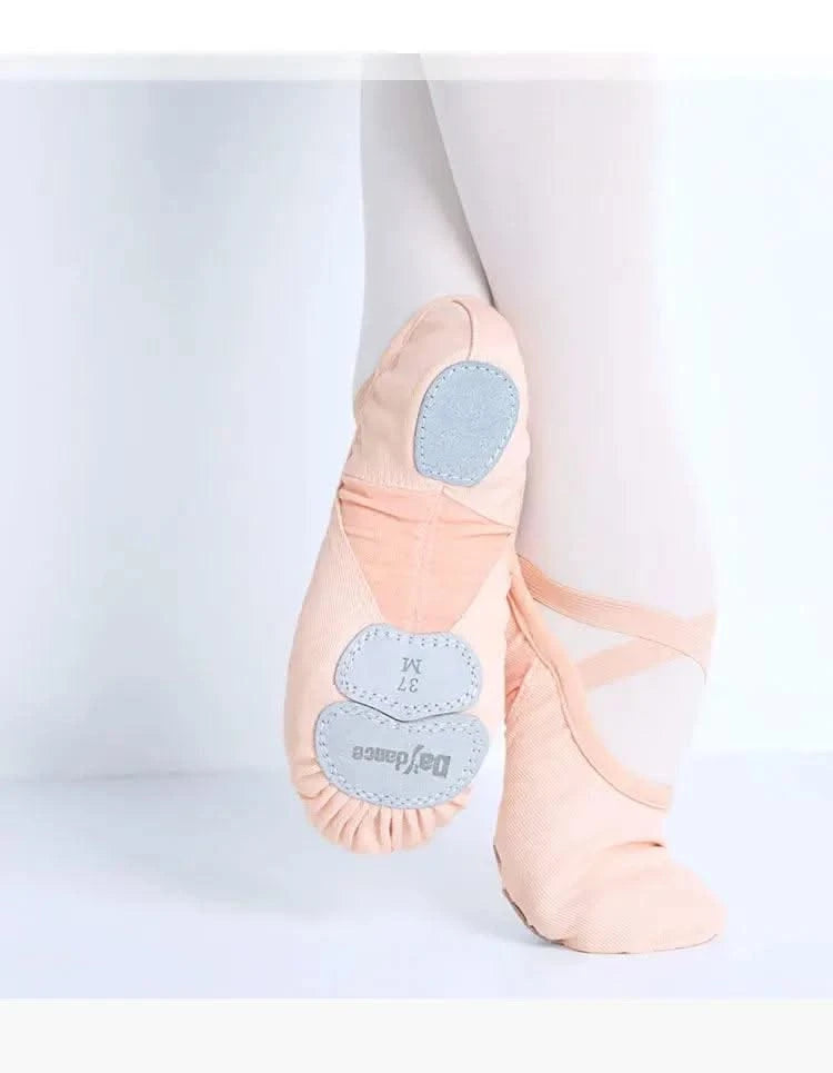 Zapatos de Ballet para mujer y niña, zapatillas de baile de la academia de baile, suela dividida suave, tela elástica