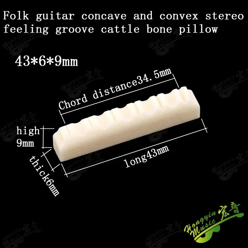 Acoustic guitar  and 4 5 6 7 12String Bass guitar nut slotted, upper and lower nuts slotted in various sizes Made of Bovine bone