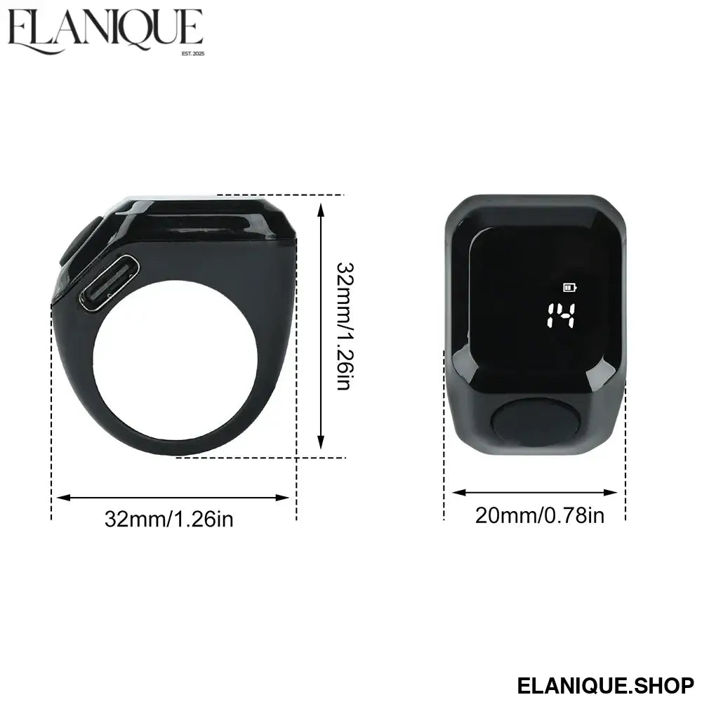 Digital Display Counter Smart APP Ring Counter Portable Bluetooth Counting Ring Time Reminder Wearable Tasbih Zikr Ring Misbah