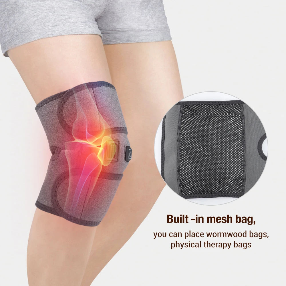 Electric Leg Heating Knee Pad 5V USB Charging Heated Knee Brace 3 Heat Levels Knee Heating Pad For Knee Joint Pain Relief