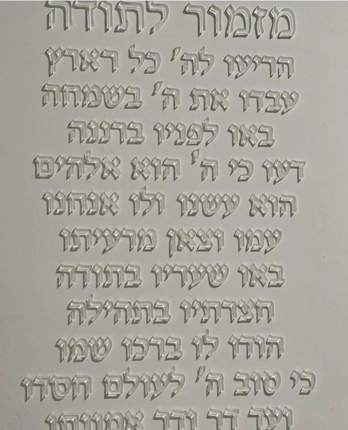 Hymn of Thanksgiving Acrylic Wall Decor Hebrew Wall Art 3D Laser Cut Prayer Plaque Jewish Home Blessing Decor Wall Inspiration