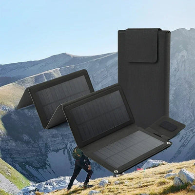 Foldable Solar Panel - Portable Plate Charger USB Full Time Power Solars Panels for Phone PowerBank Mobile Emergency Supply
