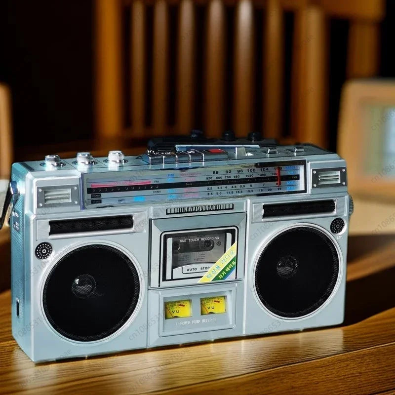 Retro stereo dual speaker radio Recorder Convenient tape drive Bluetooth USB TF card