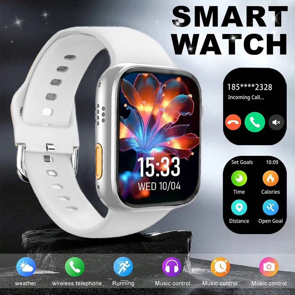 Smart Watch with 2.01-Inch HD Display – Wireless Calling/Dialing, Alarm/Message Notifications, Fitness Tracking, Music Control.