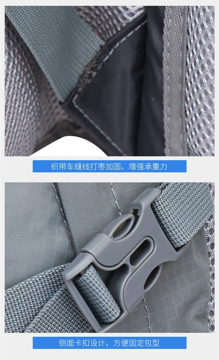 Fashionable and Wear-Resistant Outdoor Travel Backpack, Black and Red Contrasting Color Large-Capacity Mountaineering Bag with Waterproof Cover