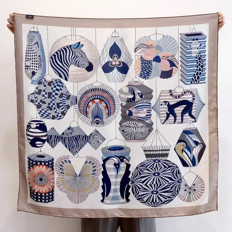 100% real silk scarf square head scarves hijab for hair wrapping 90cm