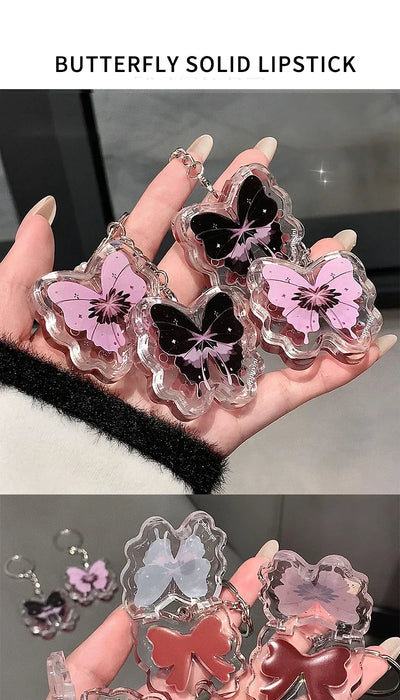 Butterfly Solid Lip Gloss Beauty Mirror Water Optical Gloss Gloss