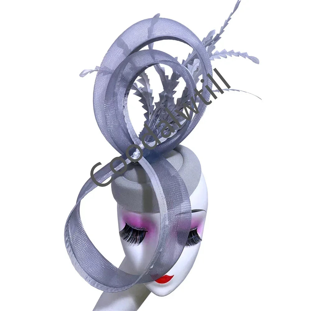 Ladies Royal Ascot Chapeau Cap Wedding Fascinator Hat Headpiece Women Church Party Pillbox With Headband Bride Party Fascinators