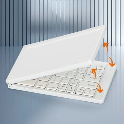 Mini Wireless Folding Keyboard Slim Design Lightweight Bluetooth Keyboard Rechargeable Portable Foldable Keyboard Travel