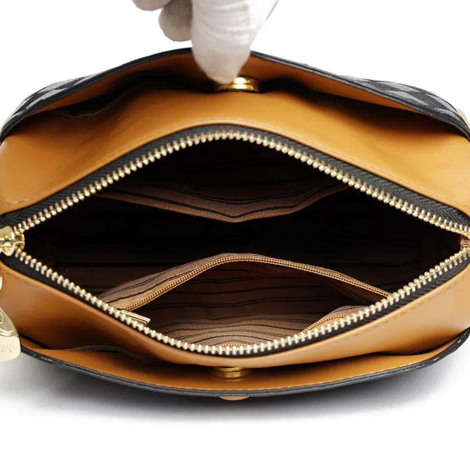Luxury handbags women bags designer crossbody for mother soft pu leather shoulder purses handbag clutch 3 layers sac