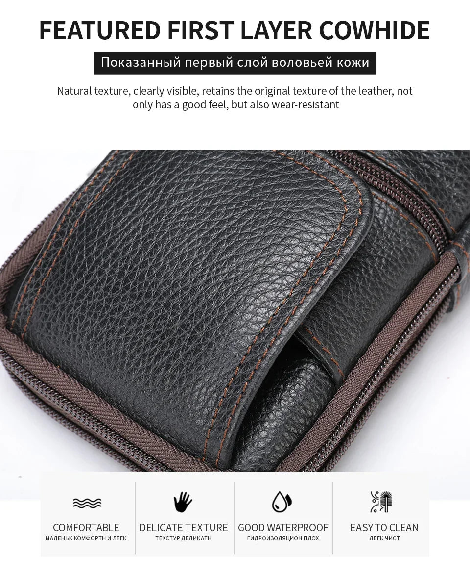 Shoulder Bag for Men Black Phone Bags Small Belt Bags Men Waist Pack Casual Messenger Bags