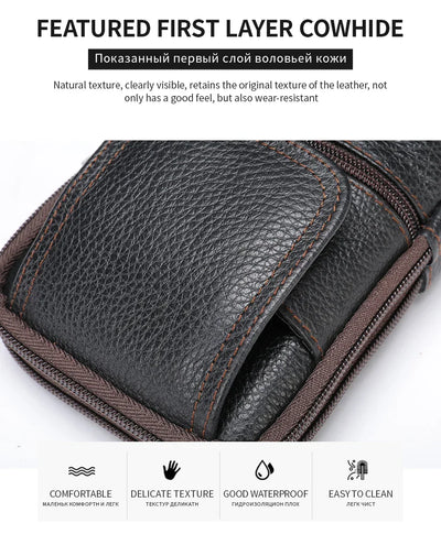 Shoulder Bag for Men Black Phone Bags Small Belt Bags Men Waist Pack Casual Messenger Bags