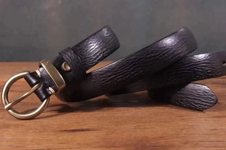 Genuine Leather Brass Buckle Belt for Women | Jeans Casual Dress |  Ladies Designer Trendy Belts Waistband