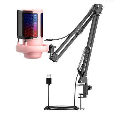 Gaming USB Microphone Usb Computer Desktop Microphone RGB E-sports Game Conversation Voice Recording Condenser Microphone