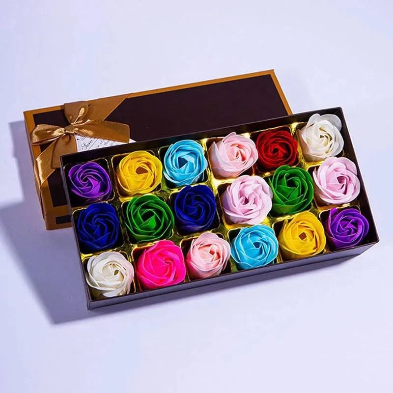 Romantic 18pcs Soap Rose Flowers Gift Box Luxury Soap Flower Gifts Birthday Party Valentine's Wedding Creative Soap Flowers