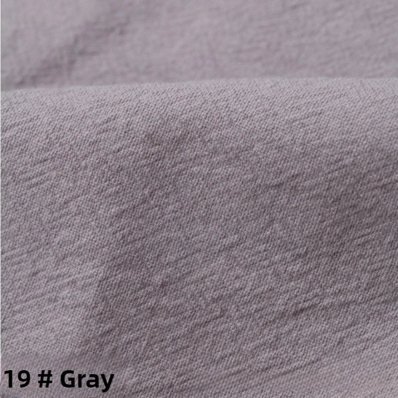Cotton Linen Fabric Skin Texture Crepe By The Meter for Clothing Curtain Dress Shirt DIY Sewing Plain Textile Cloth Gray Soft