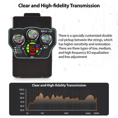 Guitar Pickup Classical Guitar Pickup Vibration Pickup BT Accompaniment Resonance Pickup 3-Band EQ Equalizer Acoustic