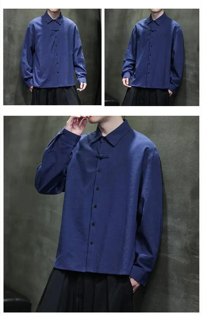 Mens Linen Shirts Casual Streetwear Long Sleeve Turn Down Collar Summer Beach Vacation Hawaiian Shirts M-5XL Plus Size Men Tops