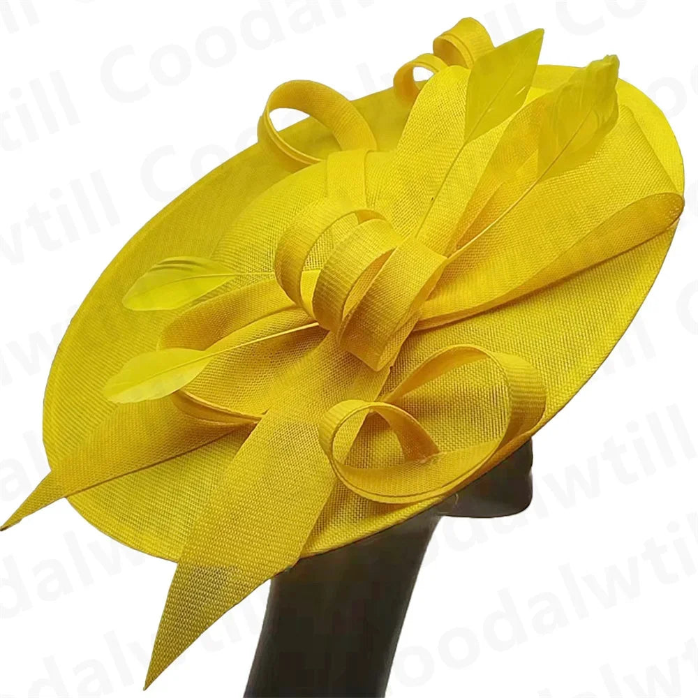 Royal Ascot Big Fascinator Hats Headband Ladies Church Kentucky Derby Headpiece Ladies Race Fashion Hair Accessories Bride Hats