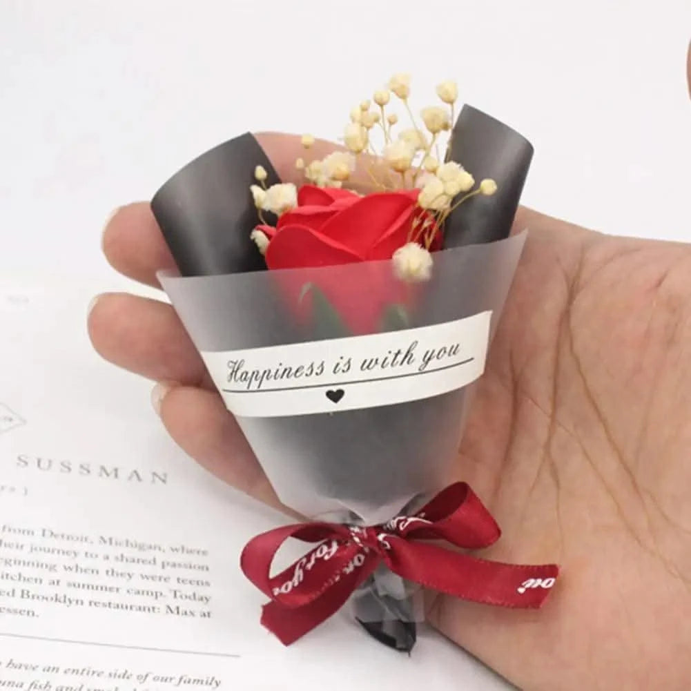 Scented Flowers Soap Ornamental Soap Rose Flower Essential Nice-looking  Durable Valentine's Day Soap Rose Flower