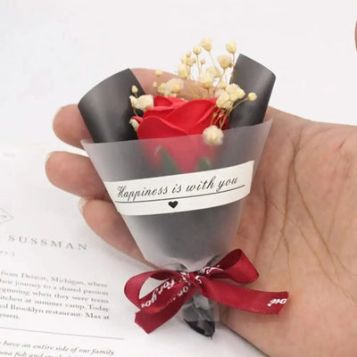 Scented Flowers Soap Ornamental Soap Rose Flower Essential Nice-looking  Durable Valentine's Day Soap Rose Flower